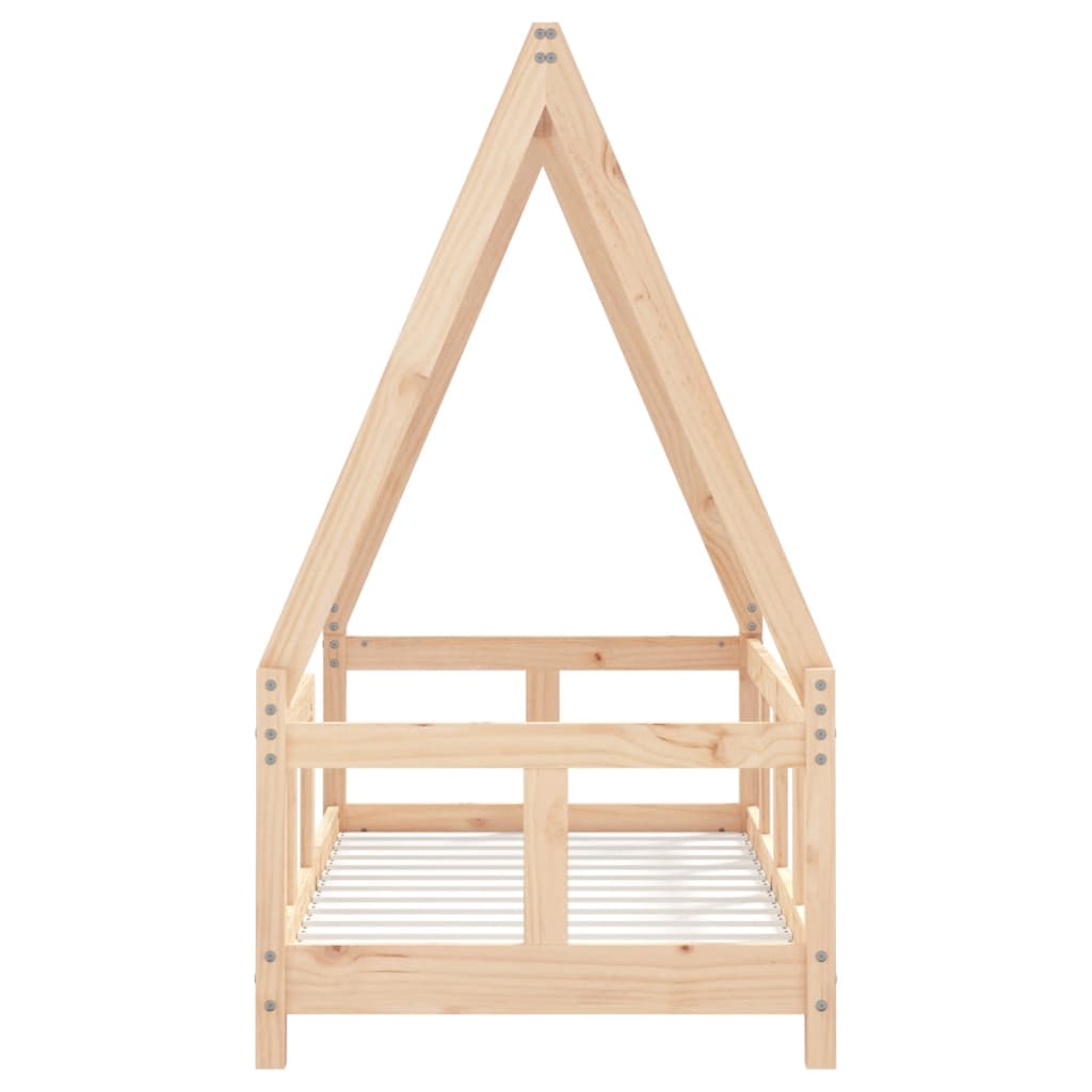 Kids Bed Frame Solid Wood Pine Natural 70 cm 140 cm