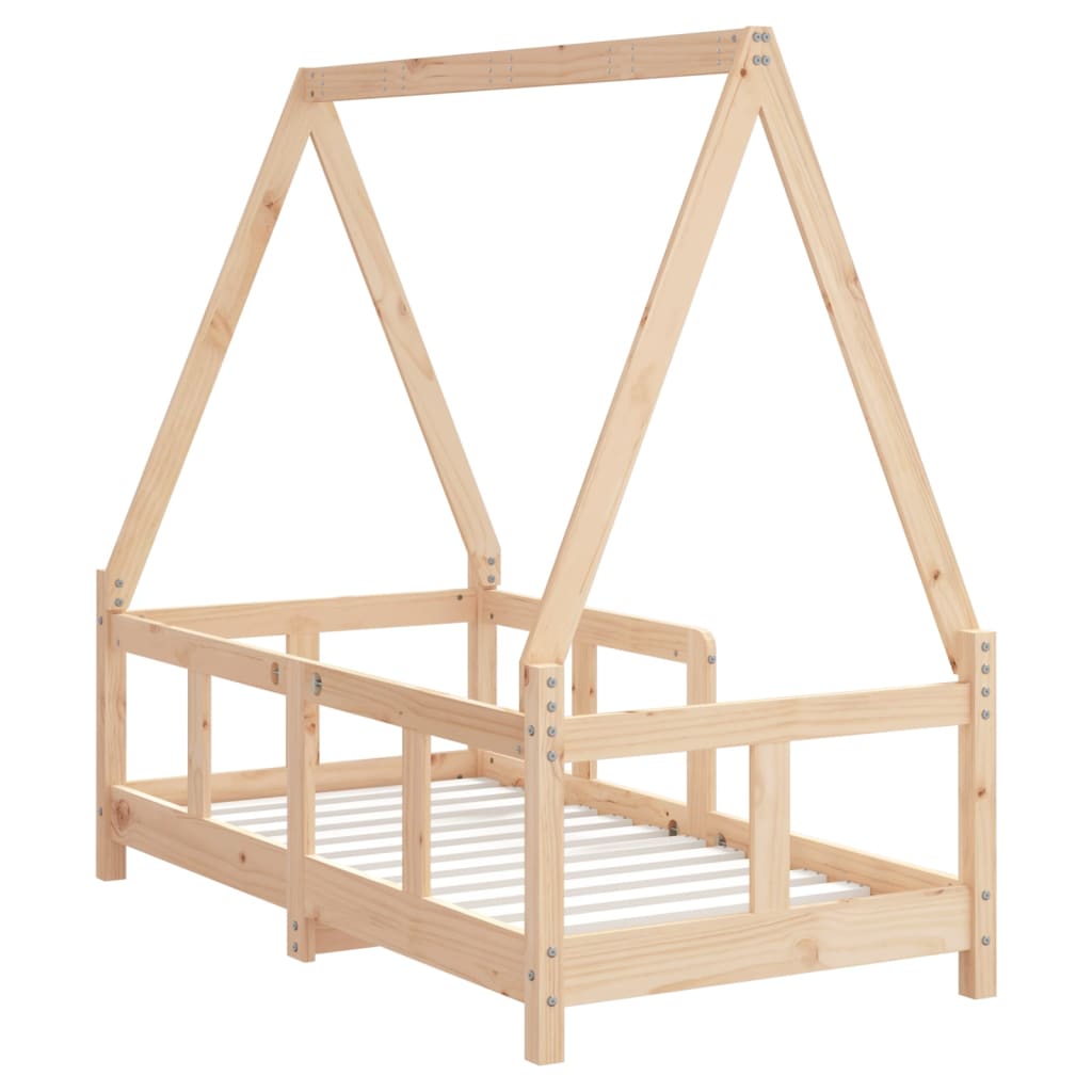Kids Bed Frame Solid Wood Pine Natural 70 cm 140 cm