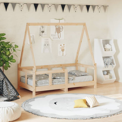 Kids Bed Frame Solid Wood Pine Natural 70 cm 140 cm