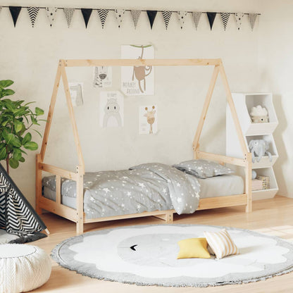 Kids Bed Frame Solid Wood Pine Natural 80 cm 160 cm