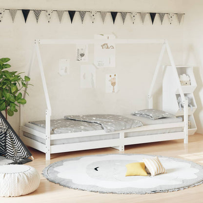 vidaXL Kids Bed Frame White 80x200 cm Solid Wood Pine 1