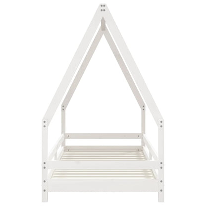 vidaXL Kids Bed Frame White 90x200 cm Solid Wood Pine 4
