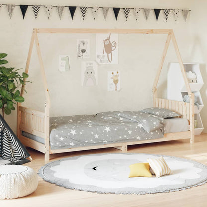 Kids Bed Frame Solid Wood Pine Natural 80 cm 200 cm