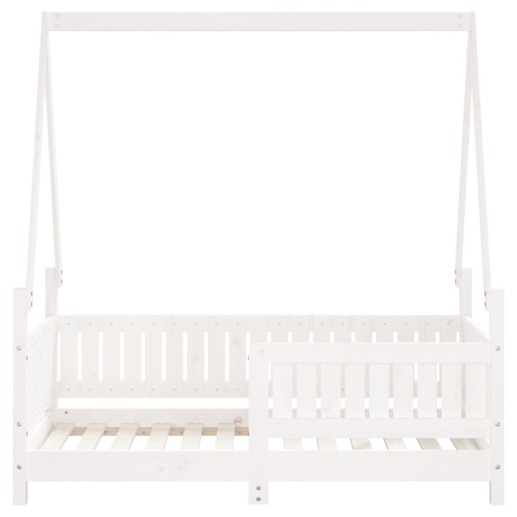 Kids Bed Frame Solid Wood Pine White 70 cm 140 cm