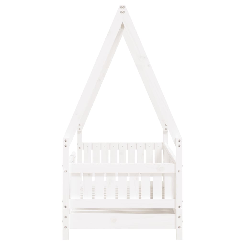 Kids Bed Frame Solid Wood Pine White 70 cm 140 cm