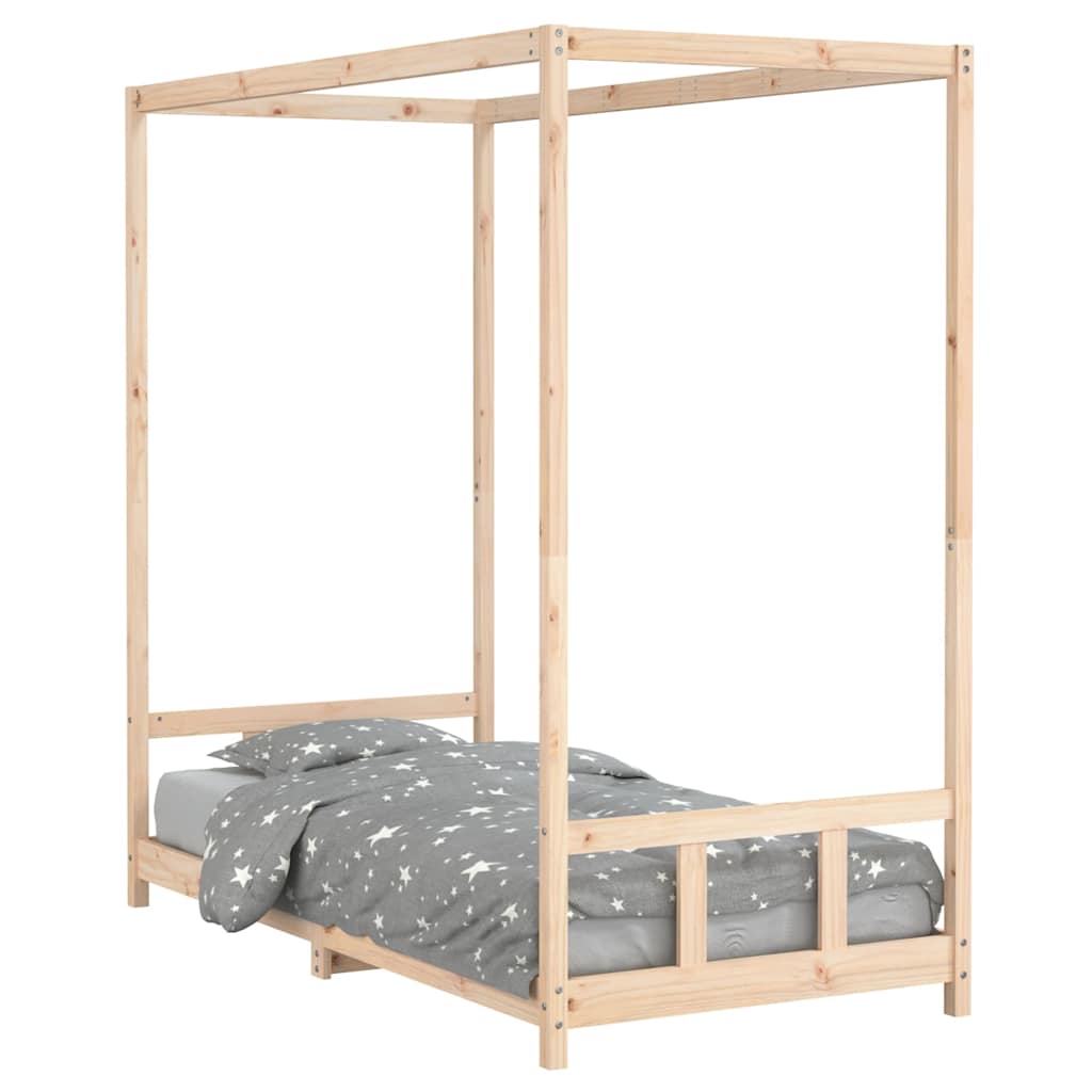 vidaXL Kids Bed Frame 90x190 cm Solid Wood Pine 2