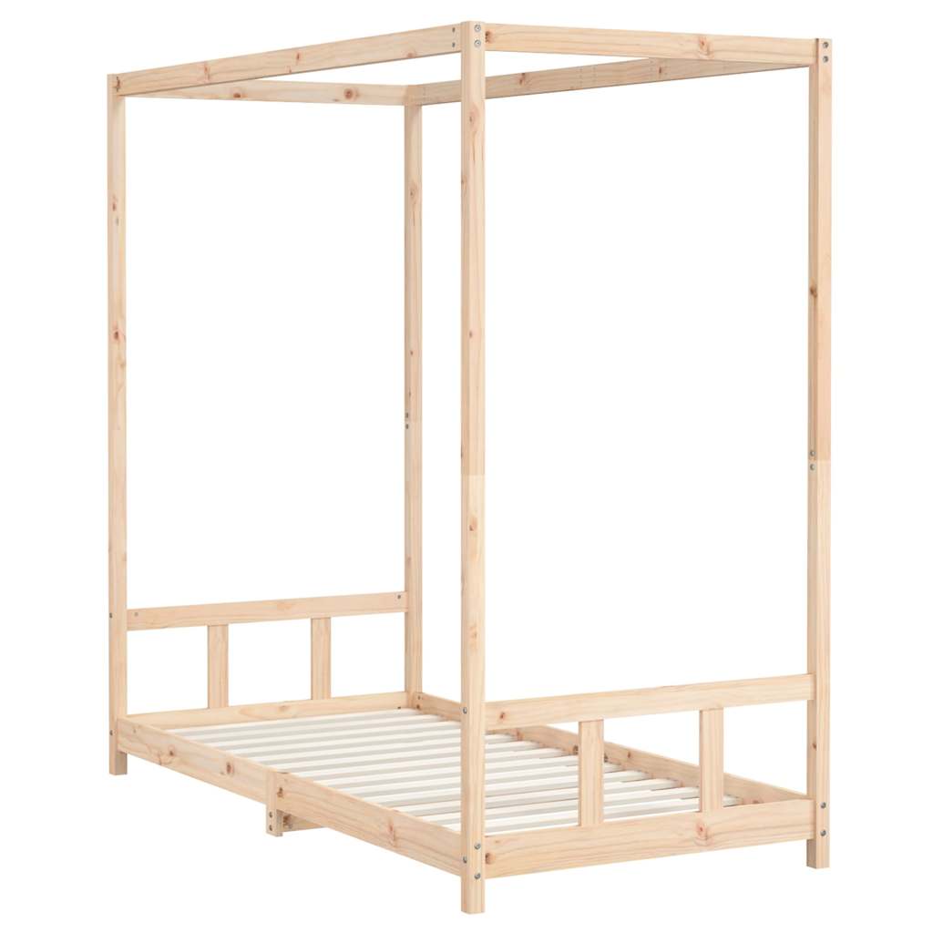 vidaXL Kids Bed Frame 90x190 cm Solid Wood Pine 3