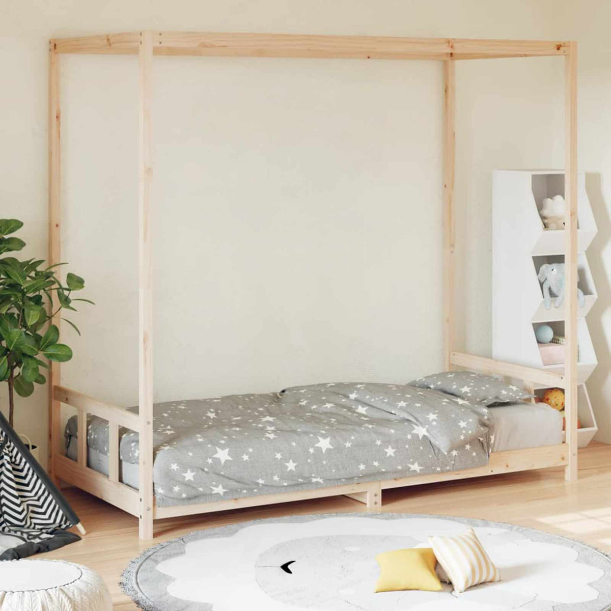 Kids Bed Frame Solid Wood Pine 90 cm 200 cm