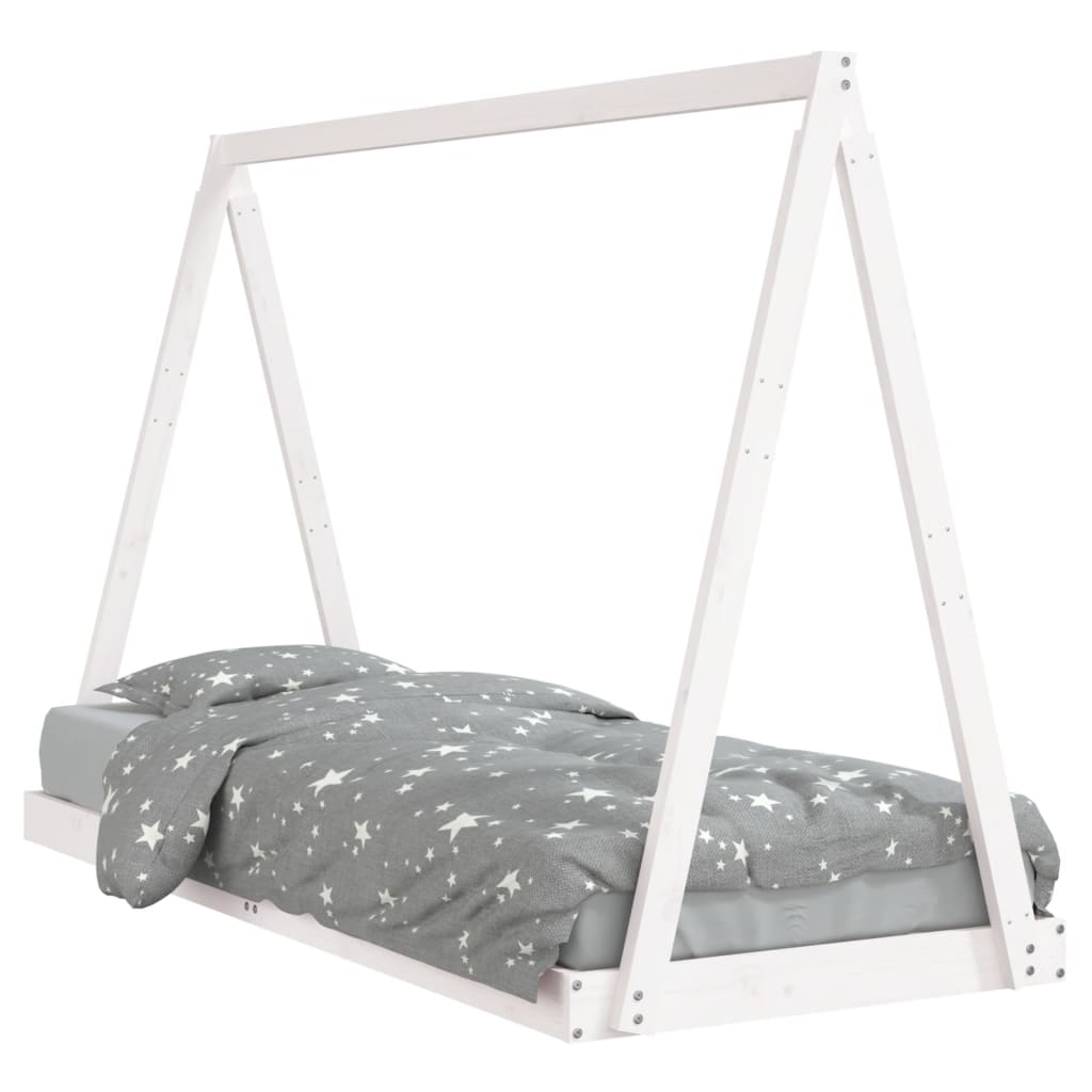 vidaXL Kids Bed Frame White 80x200 cm Solid Wood Pine 2