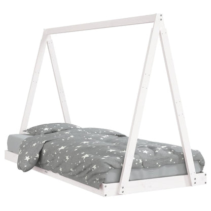 vidaXL Kids Bed Frame White 90x200 cm Solid Wood Pine 2