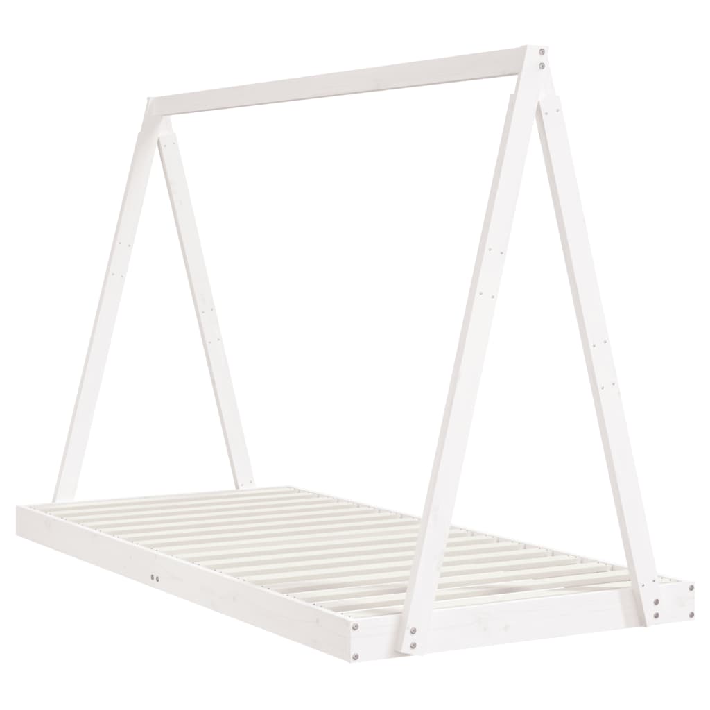 vidaXL Kids Bed Frame White 90x200 cm Solid Wood Pine 3
