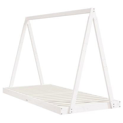 vidaXL Kids Bed Frame White 90x200 cm Solid Wood Pine 3