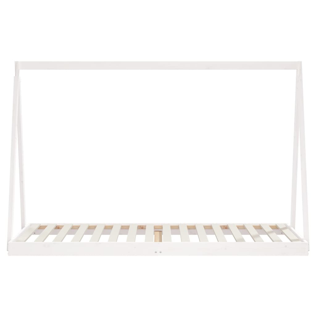 vidaXL Kids Bed Frame White 90x200 cm Solid Wood Pine 4
