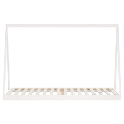 vidaXL Kids Bed Frame White 90x200 cm Solid Wood Pine 4