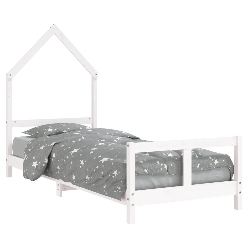 vidaXL Kids Bed Frame White 80x200 cm Solid Wood Pine 2