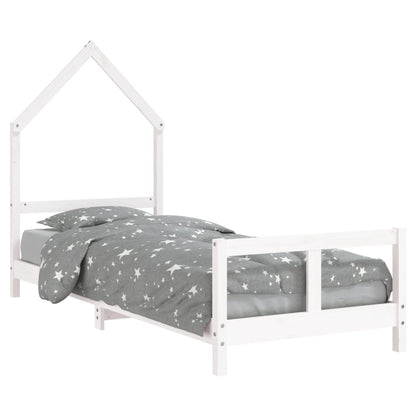 vidaXL Kids Bed Frame White 80x200 cm Solid Wood Pine 2