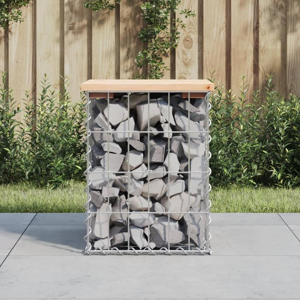 vidaXL Garden Bench Gabion Design Solid Wood Pine Natural Pine