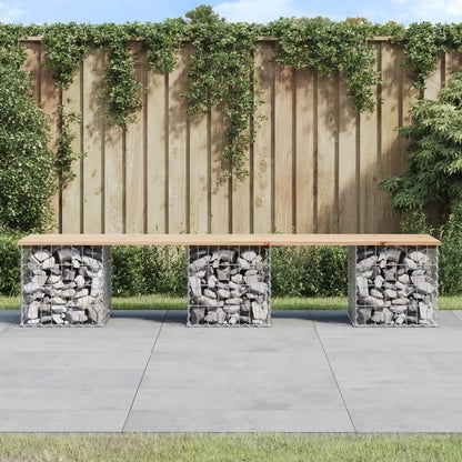 Garden Bench Gabion Design Solid Wood Pine Natural Pine 203 cm 44 cm