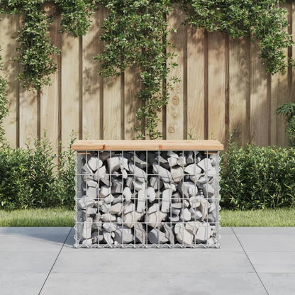 vidaXL Garden Bench Gabion Design Solid Wood Pine Natural Pine