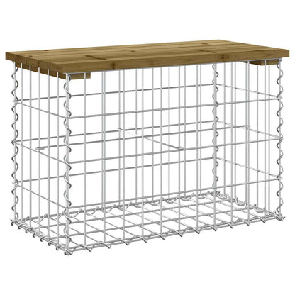 vidaXL Garden Bench Gabion Design 63x31.5x42 cm Impregnated Wood Pine 2