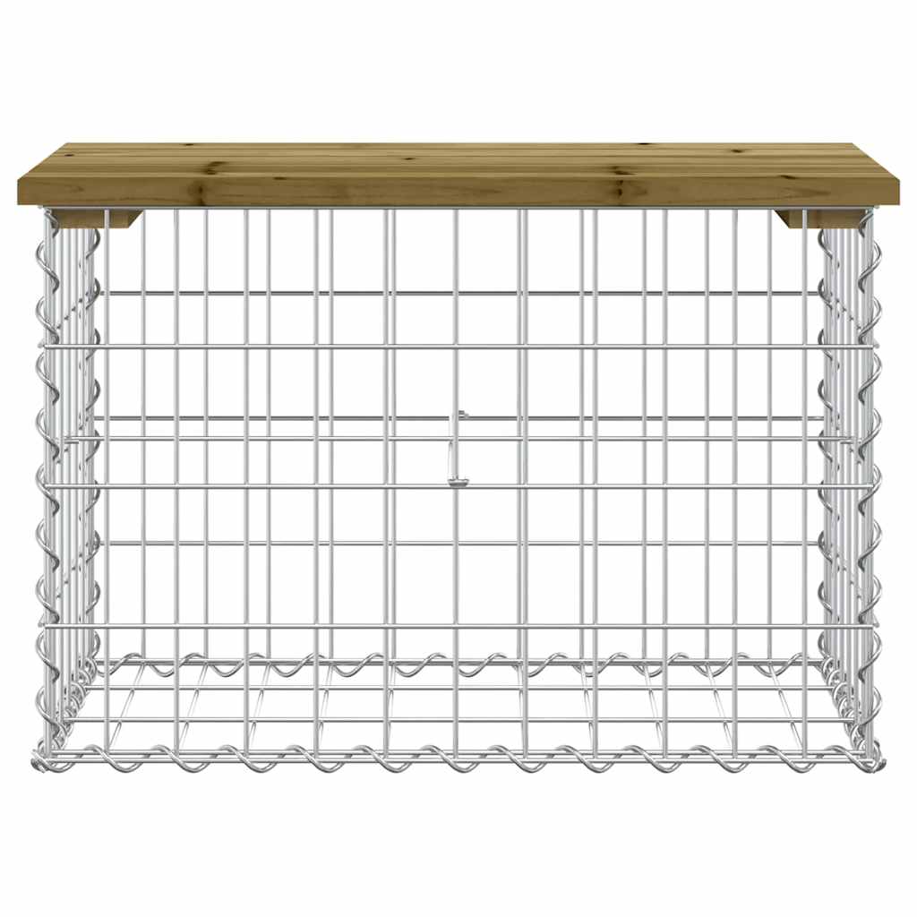 vidaXL Garden Bench Gabion Design 63x31.5x42 cm Impregnated Wood Pine 3