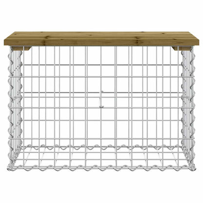 vidaXL Garden Bench Gabion Design 63x31.5x42 cm Impregnated Wood Pine 3