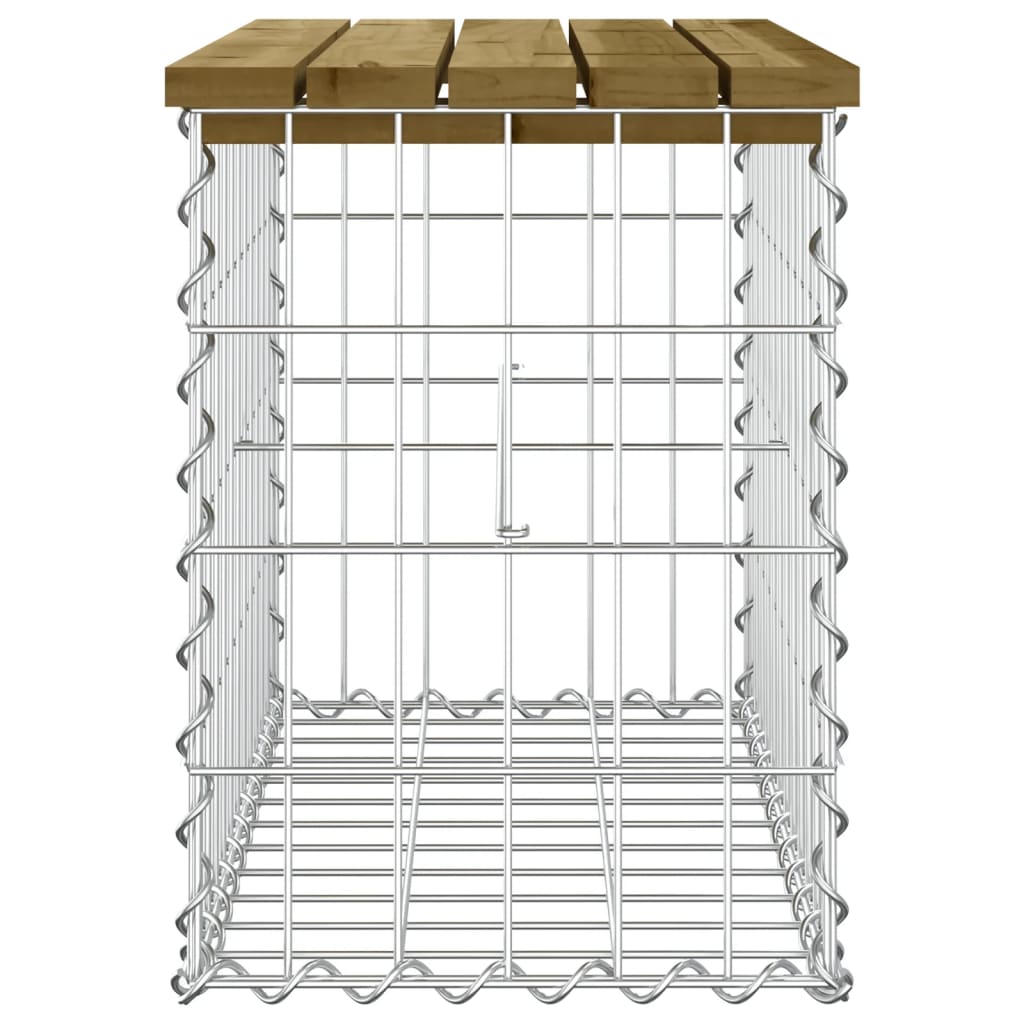 vidaXL Garden Bench Gabion Design 63x31.5x42 cm Impregnated Wood Pine 4