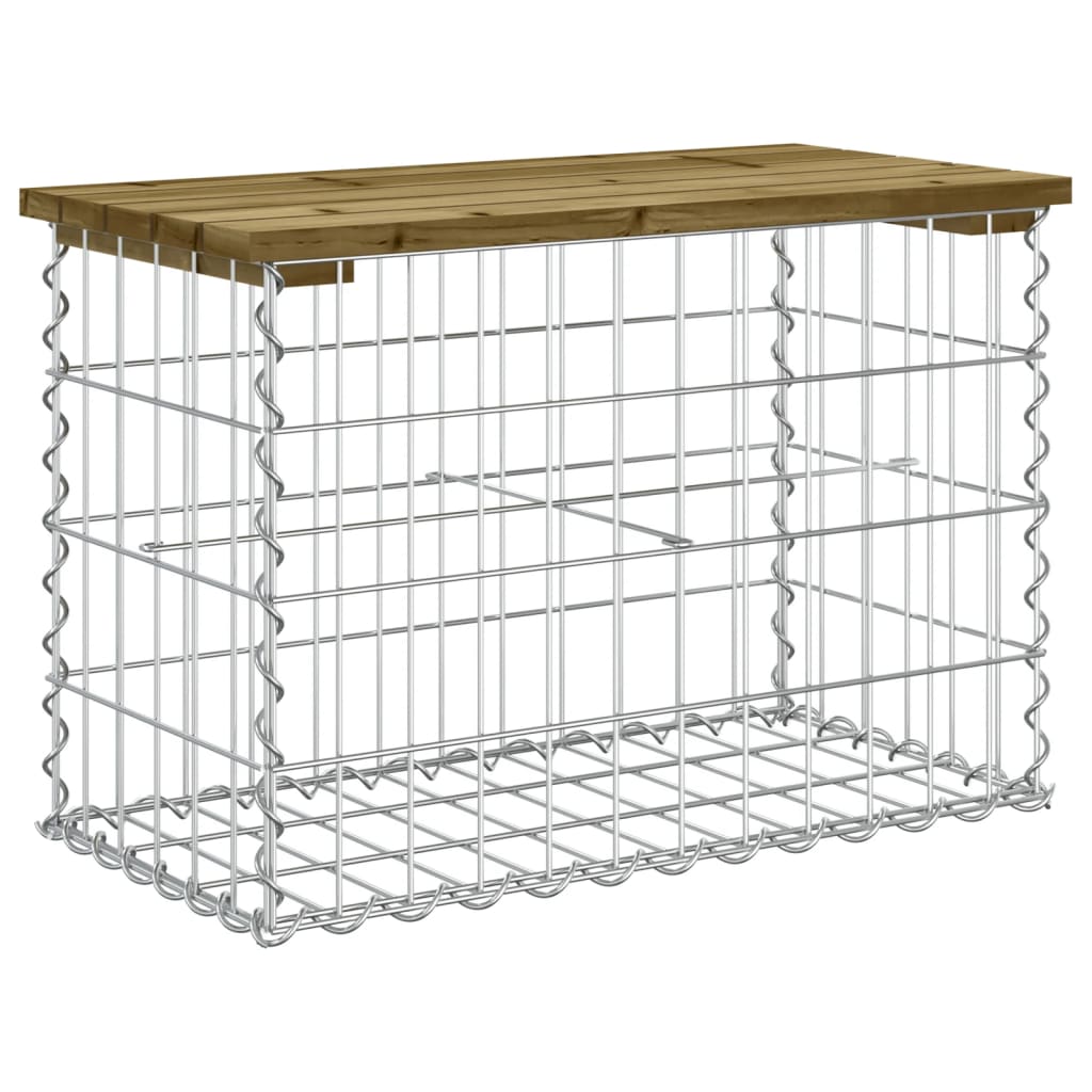 vidaXL Garden Bench Gabion Design 63x31.5x42 cm Impregnated Wood Pine 5