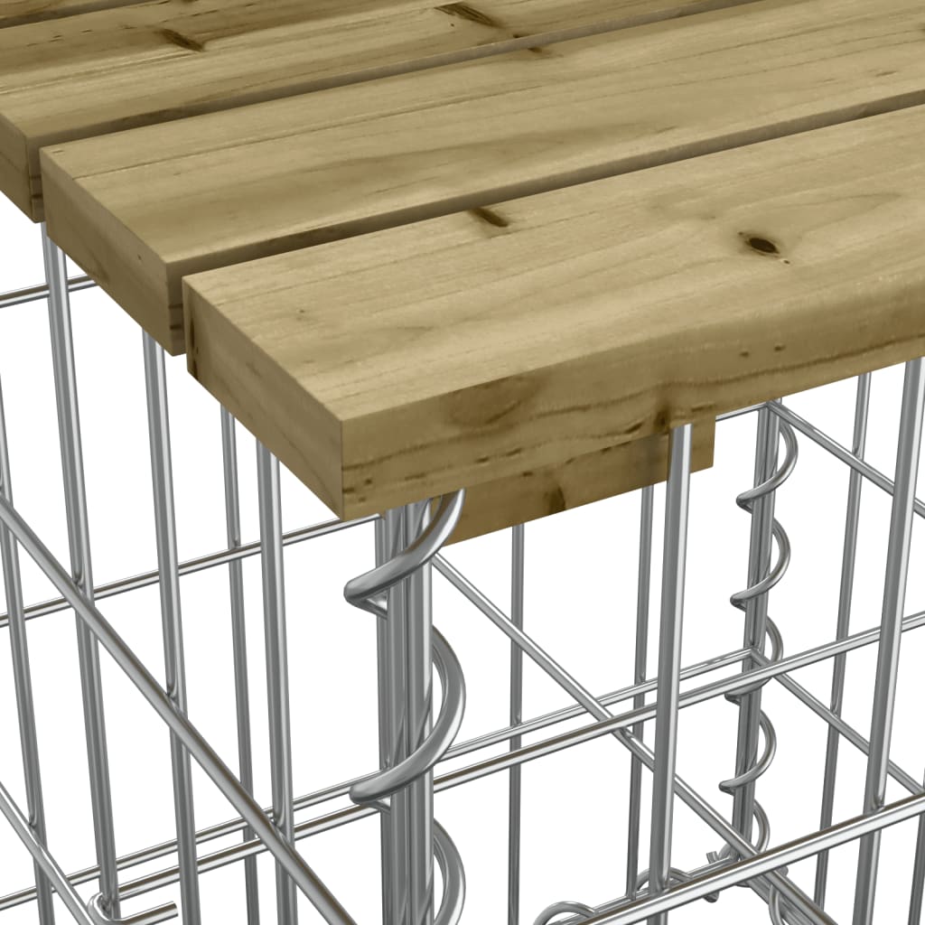 vidaXL Garden Bench Gabion Design 63x31.5x42 cm Impregnated Wood Pine 6
