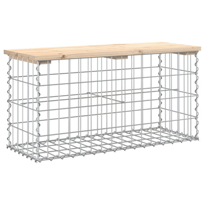 vidaXL Garden Bench Gabion Design 83x31.5x42 cm Solid Wood Pine 2