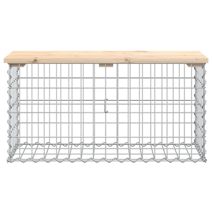 vidaXL Garden Bench Gabion Design 83x31.5x42 cm Solid Wood Pine 3