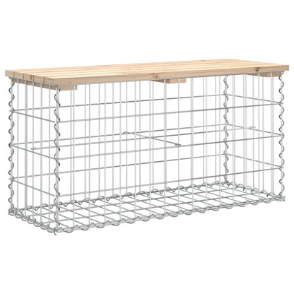 vidaXL Garden Bench Gabion Design 83x31.5x42 cm Solid Wood Pine 5