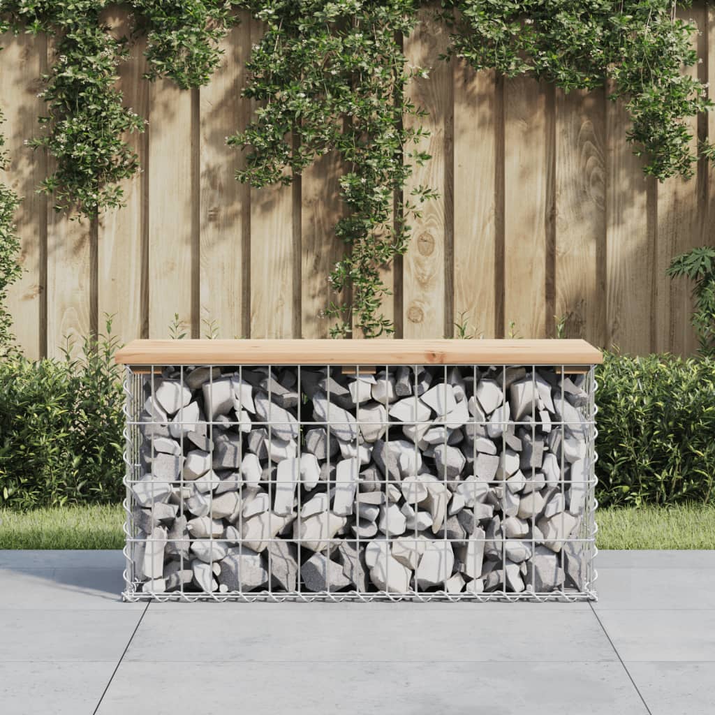 vidaXL Garden Bench Gabion Design 83x31.5x42 cm Solid Wood Pine 1