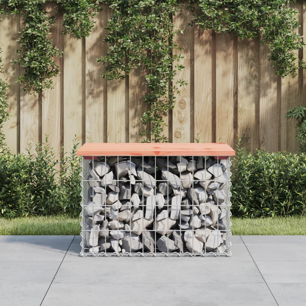 vidaXL Garden Bench Gabion Design 63x44x42 cm Solid Wood Douglas 1