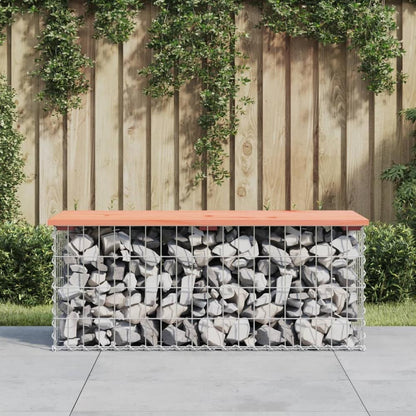 Garden Bench Gabion Design Solid Wood Douglas Natural Douglas 103 cm 44 cm
