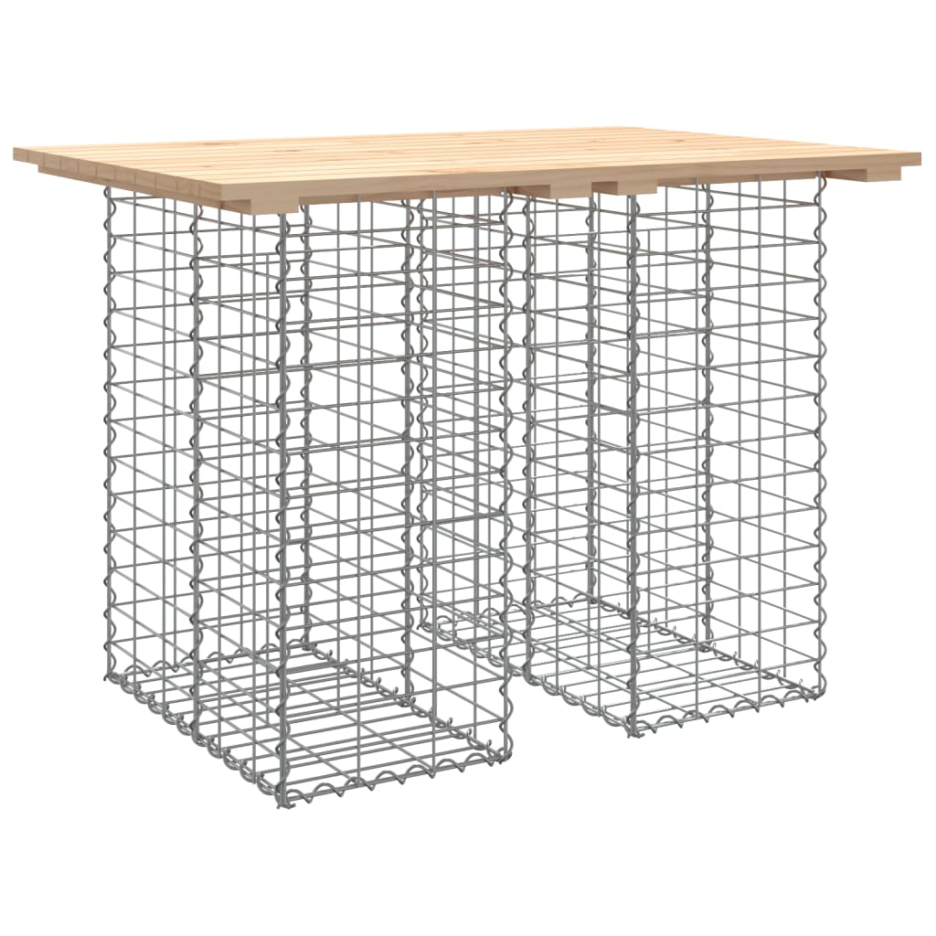 vidaXL Garden Table Gabion Design 100x70x72 cm Solid Wood Pine 2