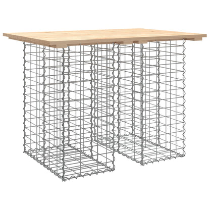 vidaXL Garden Table Gabion Design 100x70x72 cm Solid Wood Pine 2