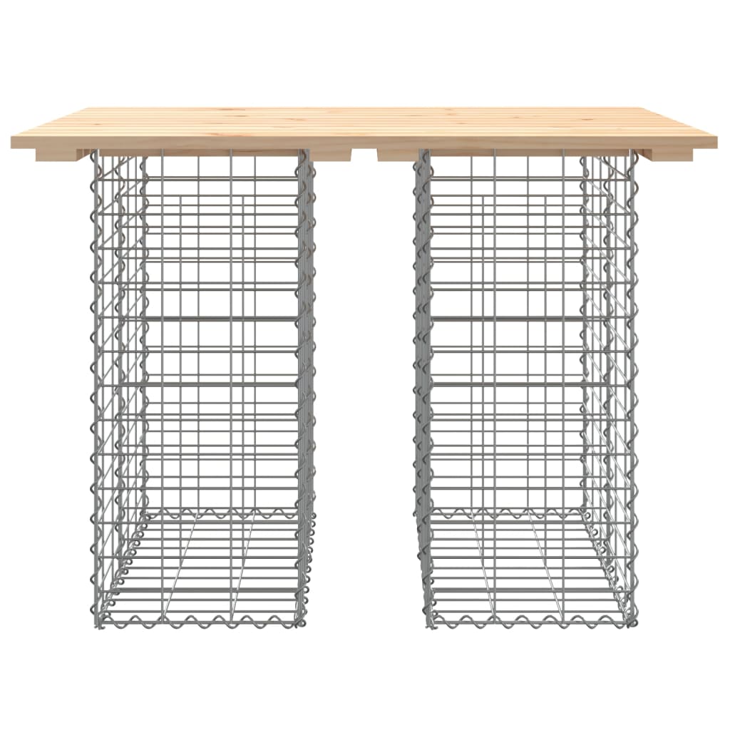 vidaXL Garden Table Gabion Design 100x70x72 cm Solid Wood Pine 3