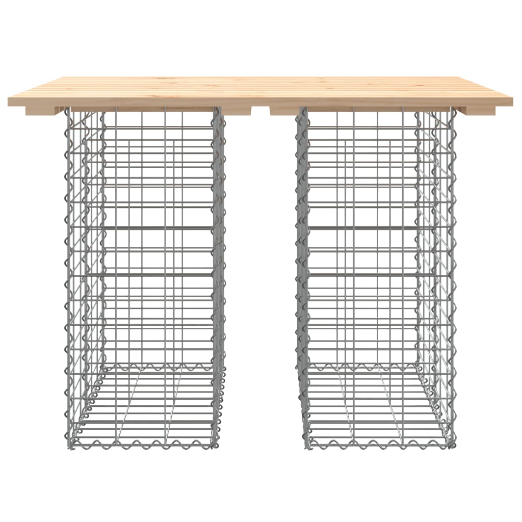 vidaXL Garden Table Gabion Design 100x70x72 cm Solid Wood Pine 5