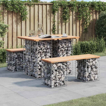 vidaXL Garden Table Gabion Design Solid Wood Pine
