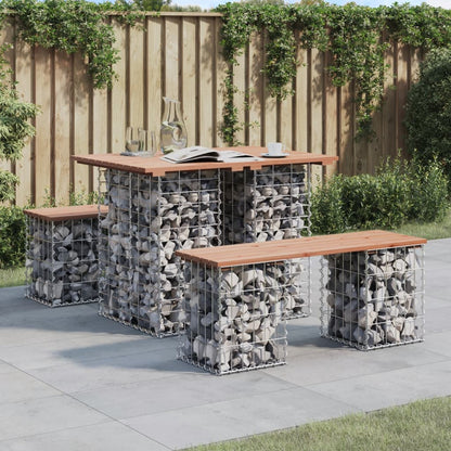 vidaXL Garden Table Gabion Design 100x70x72 cm Solid Wood Douglas 1