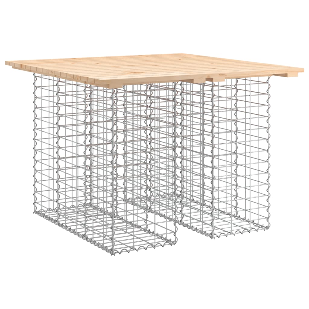 vidaXL Garden Table Gabion Design 100x102x72 cm Solid Wood Pine 2