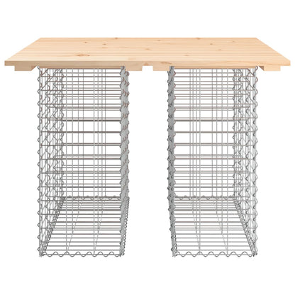 vidaXL Garden Table Gabion Design 100x102x72 cm Solid Wood Pine 3