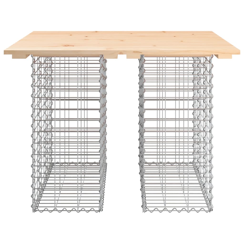 vidaXL Garden Table Gabion Design 100x102x72 cm Solid Wood Pine 5