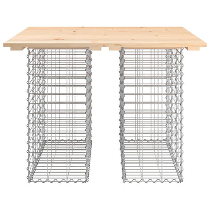 vidaXL Garden Table Gabion Design 100x102x72 cm Solid Wood Pine 5