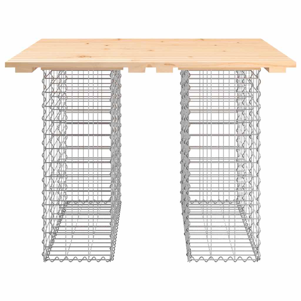 vidaXL Garden Table Gabion Design 100x102x72 cm Solid Wood Pine 3