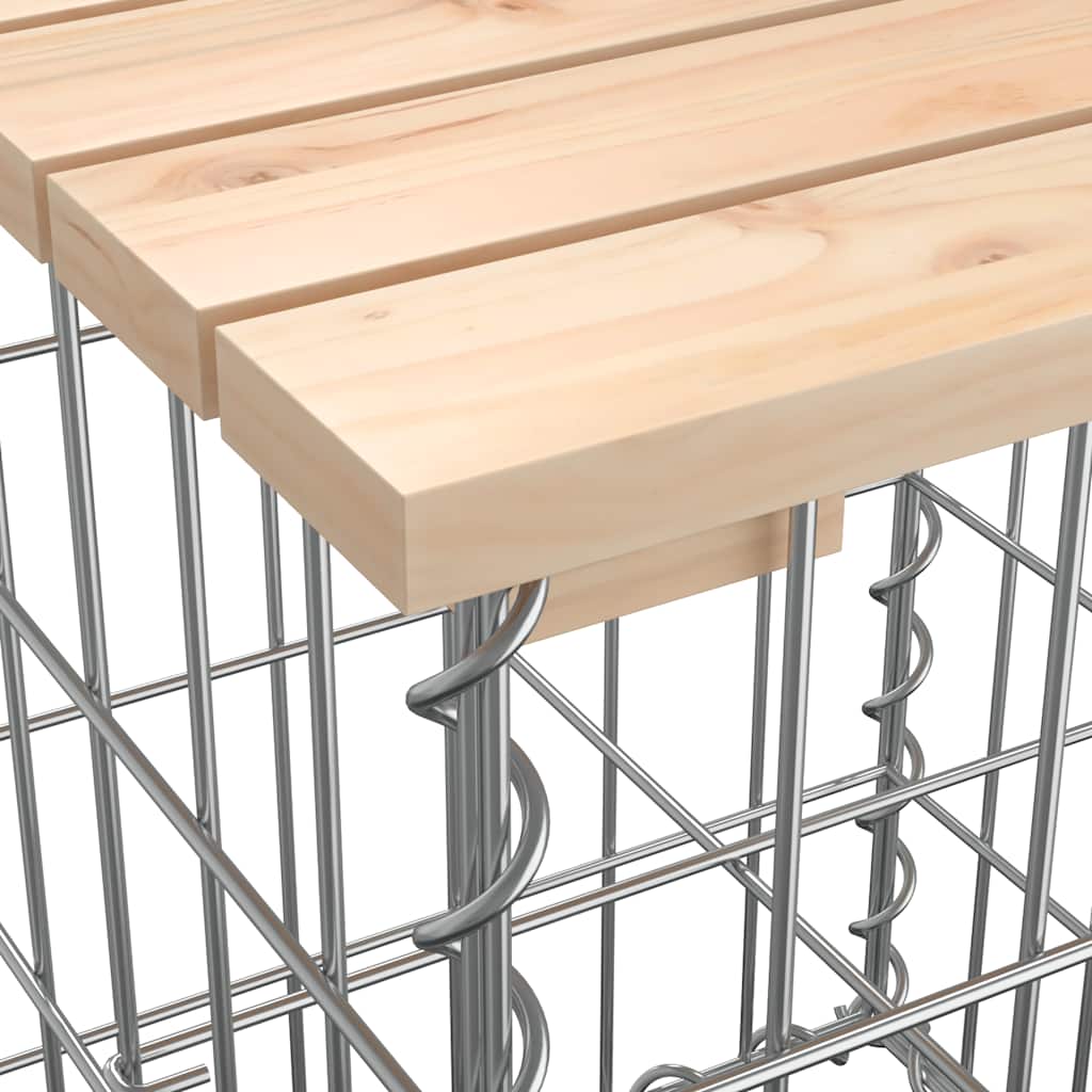 vidaXL Garden Table Gabion Design 100x102x72 cm Solid Wood Pine 6
