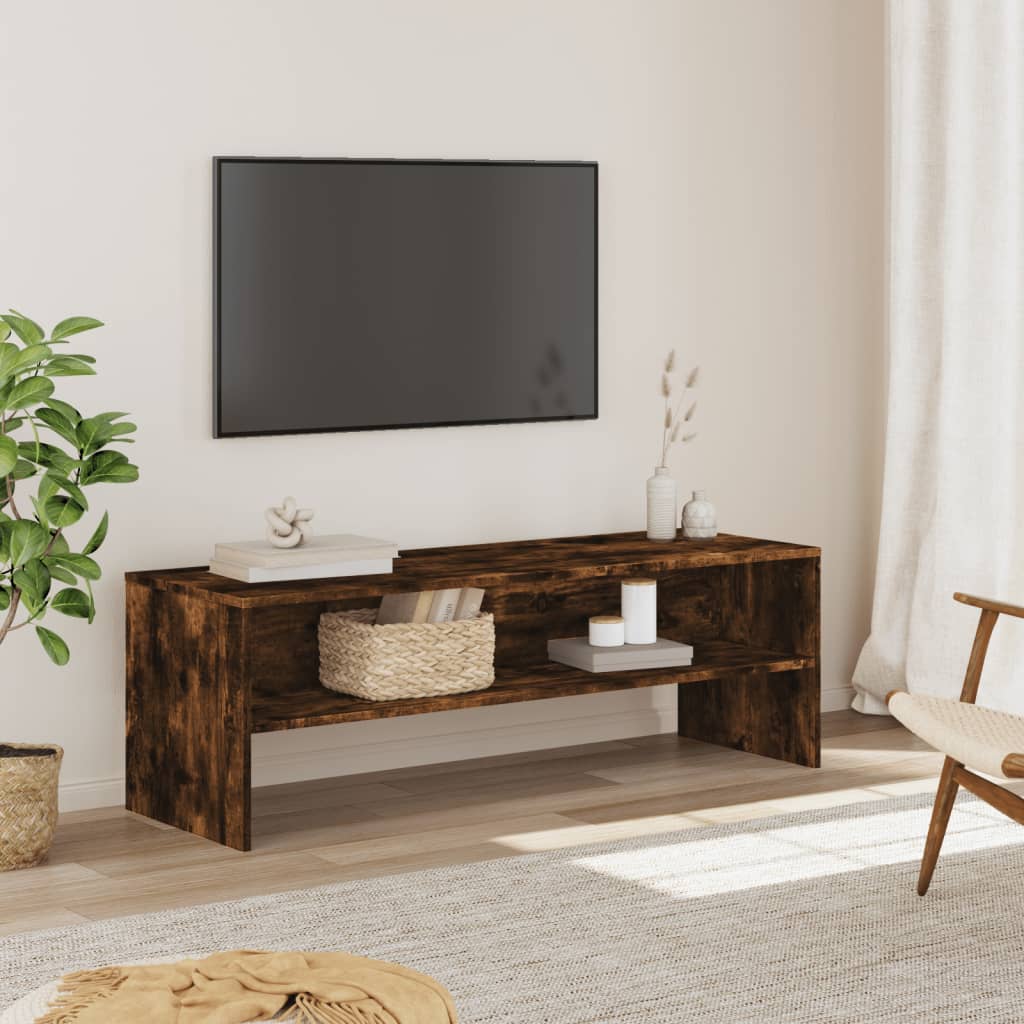 vidaXL TV Cabinet Smoked Oak 120x40x40 cm Engineered Wood 1