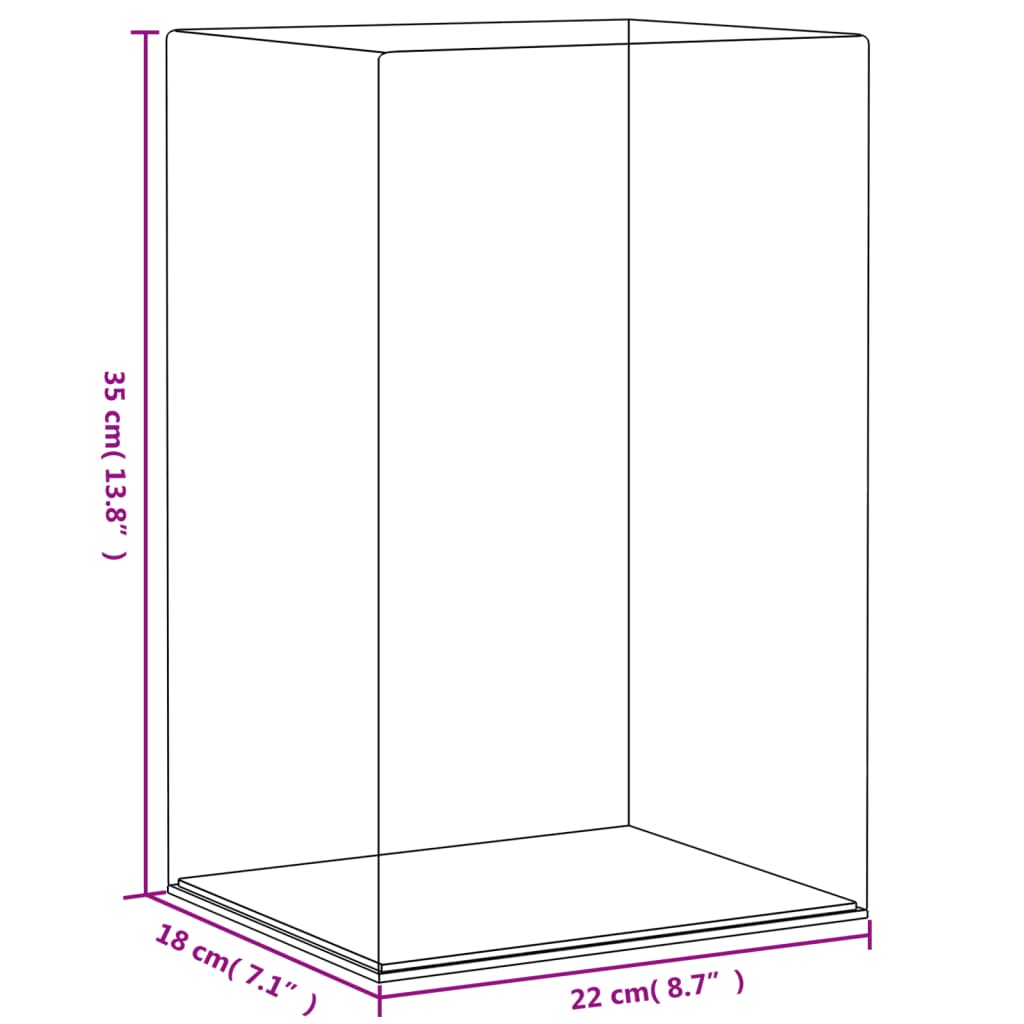 vidaXL Display Box Transparent 22x18x35 cm Acrylic 6