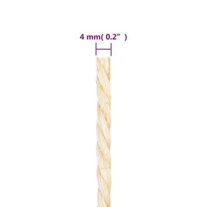 Rope 100% Sisal Length 500 m 4 mm